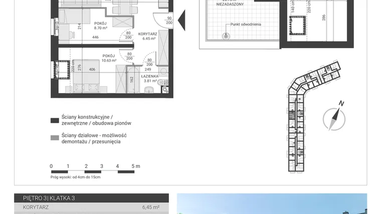 Rzut - Mieszkanie na sprzedaż 3 pokoje o powierzchni 73,82 m² - numer 81 w Ignatki Forest etap II