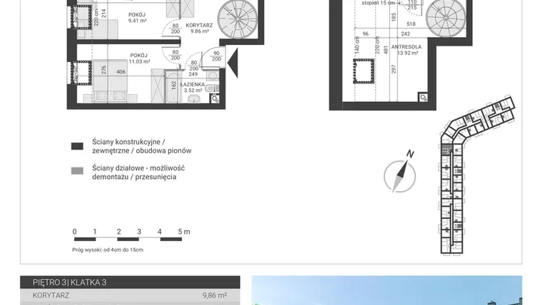 Rzut - Mieszkanie na sprzedaż 3 pokoje o powierzchni 74,92 m² - numer 83 w Ignatki Forest etap II