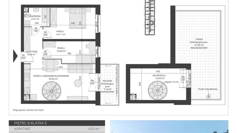 Rzut - Mieszkanie na sprzedaż 3 pokoje o powierzchni 73,34 m² - numer 85 w Ignatki Forest etap II