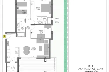 Rzut - Dom na sprzedaż 2 pokoje o powierzchni 74,15 m² - numer 0-1 w Domy w zamku Montemar - 44815514