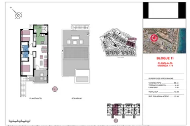 Rzut - Mieszkanie na sprzedaż 2 pokoje o powierzchni 63,59 m² - numer 1-J w Apartamenty w Mil Palmeras - 71919041