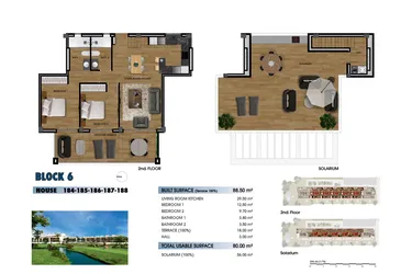 Rzut - Mieszkanie na sprzedaż 2 pokoje o powierzchni 88,5 m² - numer 2-184 w Apartamenty w Los Alcázares - 40379092