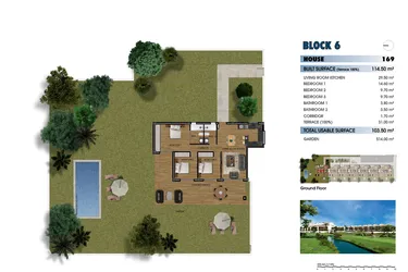 Rzut - Mieszkanie na sprzedaż 3 pokoje o powierzchni 114,5 m² - numer 0-169 w Apartamenty w Los Alcázares - 40379092