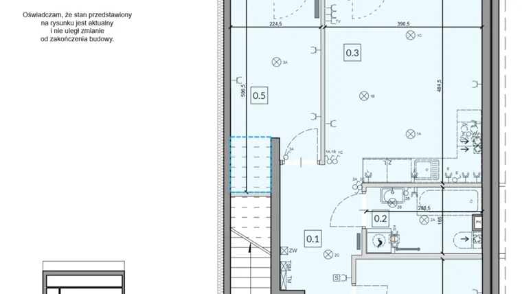 Rzut - Mieszkanie na sprzedaż 3 pokoje o powierzchni 49,82 m² - numer 73 w Boska Ksawerowska V