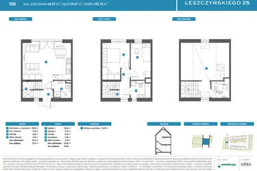 Rzut - Dom na sprzedaż 3 pokoje o powierzchni 58,79 m² - numer 15b w Leszczyńskiego 25