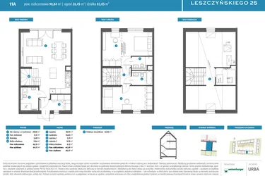 Rzut - Dom na sprzedaż 3 pokoje o powierzchni 84,68 m² - numer 11a w Leszczyńskiego 25