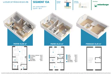 Rzut - Dom na sprzedaż 3 pokoje o powierzchni 84,12 m² - numer 13a w Leszczyńskiego 25
