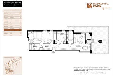Rzut - Mieszkanie na sprzedaż 4 pokoje o powierzchni 91,89 m² - numer 0.04 w Białoprądnicka Park