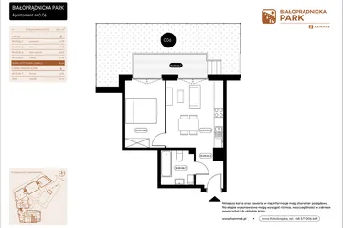 Rzut - Mieszkanie na sprzedaż 2 pokoje o powierzchni 36,48 m² - numer 0.06 w Białoprądnicka Park
