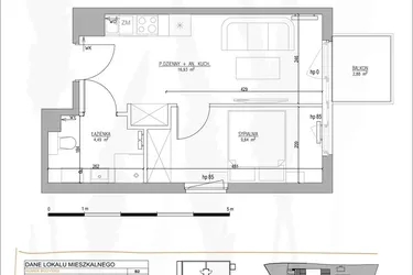 Rzut - Mieszkanie na sprzedaż 2 pokoje o powierzchni 31,06 m² - numer B2.M42 w Tres