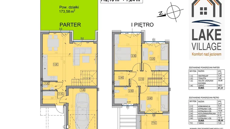 Rzut - Dom na sprzedaż 4 pokoje o powierzchni 112,15 m² - numer 18/2 w Lake Village etap V