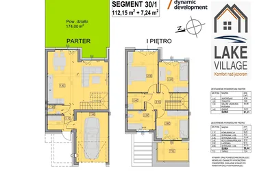 Rzut - Dom na sprzedaż 4 pokoje o powierzchni 112,15 m² - numer 30/1 w Lake Village etap V