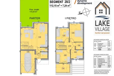 Rzut - Dom na sprzedaż 4 pokoje o powierzchni 112,15 m² - numer 28/2 w Lake Village etap V