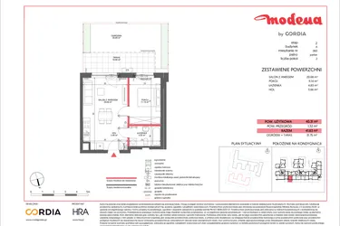 Rzut - Mieszkanie na sprzedaż 2 pokoje o powierzchni 40,31 m² - numer A.060 w Modena II