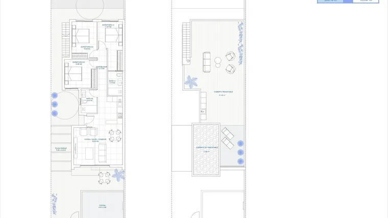 Rzut - Dom na sprzedaż 3 pokoje o powierzchni 105,47 m² - numer 2 w Willa w Los Alcázares - 35446046