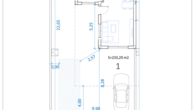 Rzut - Dom na sprzedaż 3 pokoje o powierzchni 111,14 m² - numer 1 w Willa w Mil Palmeras - 34534213