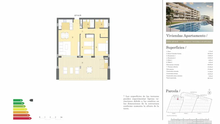 Rzut - Mieszkanie na sprzedaż 2 pokoje o powierzchni 98,74 m² - numer 3-AP-04 w Apartamenty w Mutxamel - 20642228