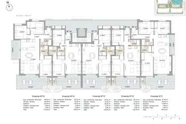 Rzut - Mieszkanie na sprzedaż 2 pokoje o powierzchni 128,79 m² - numer 2-2-12 w Apartamenty w Pilar de la Horadada - 35274430