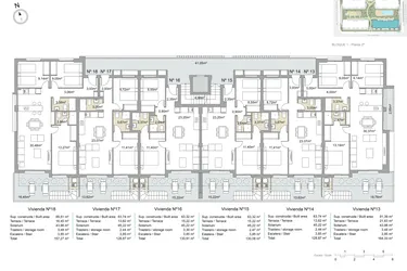 Rzut - Mieszkanie na sprzedaż 2 pokoje o powierzchni 130,91 m² - numer Ático-16 w Apartamenty w Pilar de la Horadada - 35274430