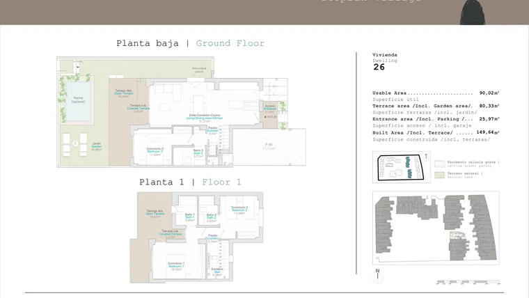 Rzut - Mieszkanie na sprzedaż 3 pokoje o powierzchni 90,02 m² - numer 0-AD-26 w Apartamenty w El Verger - 76383115