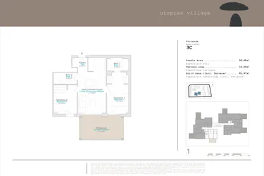 Rzut - Mieszkanie na sprzedaż 2 pokoje o powierzchni 55,68 m² - numer 3-3-C w Apartamenty w El Verger - 76383115