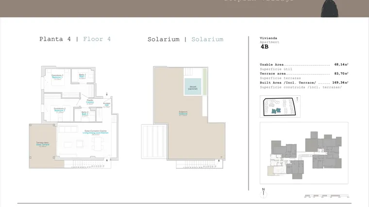 Rzut - Mieszkanie na sprzedaż 2 pokoje o powierzchni 68,14 m² - numer Ático-4-B w Apartamenty w El Verger - 76383115