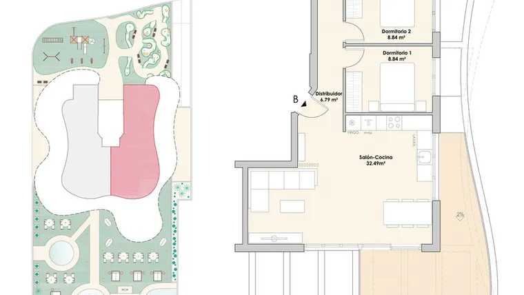 Rzut - Mieszkanie na sprzedaż 3 pokoje o powierzchni 169,65 m² - numer 7-B w Apartamenty w Calpe - 70729417