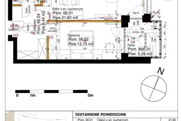 Rzut - Mieszkanie na sprzedaż 2 pokoje o powierzchni 47,44 m² - numer M06 w Srebrzyńska Park IV