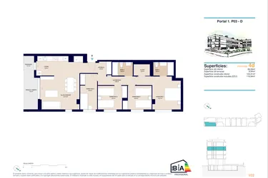 Rzut - Mieszkanie na sprzedaż 4 pokoje o powierzchni 116,84 m² - numer 3-D w Apartamenty w Alicante - 78385858