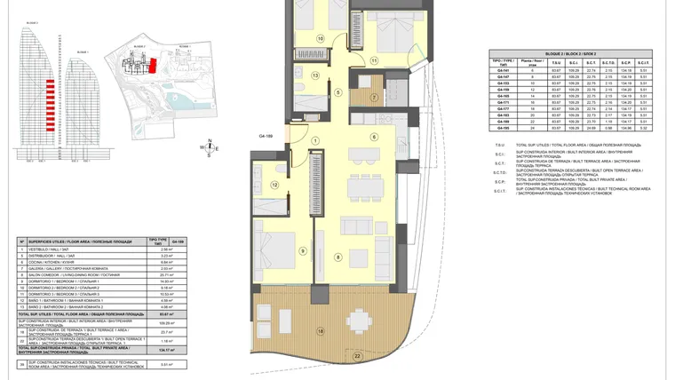 Rzut - Mieszkanie na sprzedaż 3 pokoje o powierzchni 134 m² - numer 12-G4-159 w Apartamenty w Benidorm - 28229441