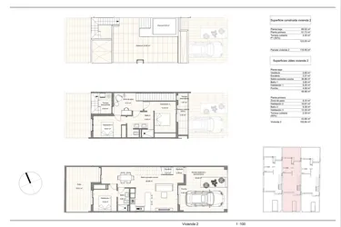 Rzut - Dom na sprzedaż 3 pokoje o powierzchni 116 m² - numer 2 w Domy w Torre de la Horadada - 78505470