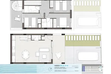 Rzut - Dom na sprzedaż 3 pokoje o powierzchni 107,08 m² - numer 33 w Domy w Torre de la Horadada - 65010153