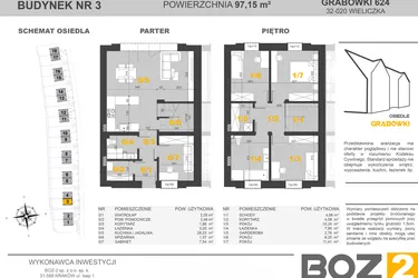 Rzut - Dom na sprzedaż 5 pokoi o powierzchni 99,2 m² - numer 3 w Osiedle Grabówki