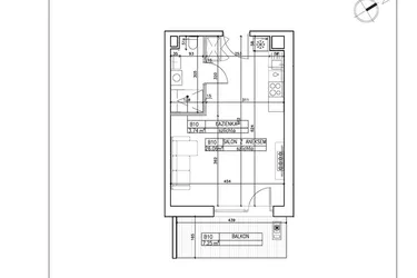 Rzut - Mieszkanie na sprzedaż 1 pokój o powierzchni 29,8 m² - numer B10 w Symfonia - Chodkiewicza 9