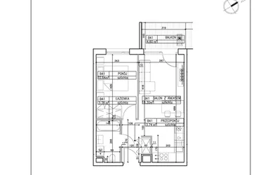 Rzut - Mieszkanie na sprzedaż 2 pokoje o powierzchni 36,46 m² - numer B41 w Symfonia - Chodkiewicza 9