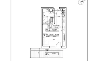 Rzut - Mieszkanie na sprzedaż 1 pokój o powierzchni 27,03 m² - numer B88 w Symfonia - Chodkiewicza 9