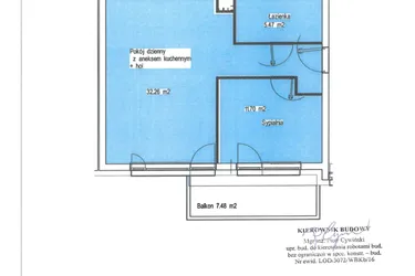 Rzut - Mieszkanie na sprzedaż 2 pokoje o powierzchni 49,43 m² - numer A.4 w Wólczańska 248 - etap II
