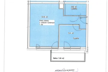 Rzut - Mieszkanie na sprzedaż 2 pokoje o powierzchni 49,52 m² - numer A.6 w Wólczańska 248 - etap II