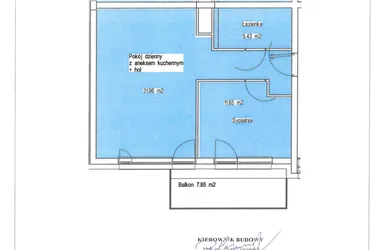 Rzut - Mieszkanie na sprzedaż 2 pokoje o powierzchni 49,04 m² - numer A.16 w Wólczańska 248 - etap II