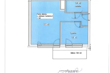 Rzut - Mieszkanie na sprzedaż 2 pokoje o powierzchni 48,75 m² - numer A.21 w Wólczańska 248 - etap II
