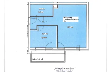 Rzut - Mieszkanie na sprzedaż 2 pokoje o powierzchni 49,06 m² - numer A.27 w Wólczańska 248 - etap II