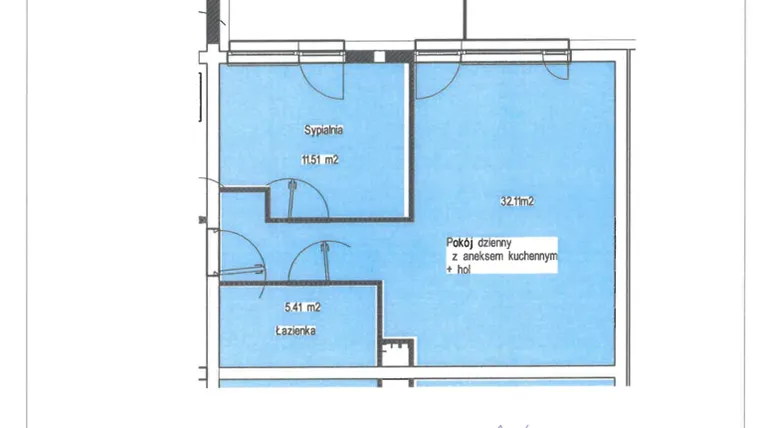 Rzut - Mieszkanie na sprzedaż 2 pokoje o powierzchni 49,03 m² - numer A.26 w Wólczańska 248 - etap II