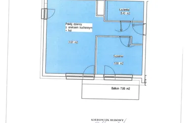 Rzut - Mieszkanie na sprzedaż 2 pokoje o powierzchni 48,92 m² - numer A.42 w Wólczańska 248 - etap II