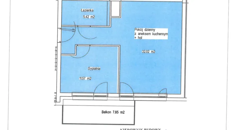 Rzut - Mieszkanie na sprzedaż 2 pokoje o powierzchni 49,01 m² - numer A.41 w Wólczańska 248 - etap II