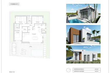 Rzut - Dom na sprzedaż 3 pokoje o powierzchni 117 m² - numer 5 w Domy w Pilar de la Horadada - 66958726