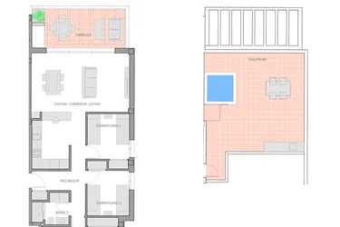 Rzut - Mieszkanie na sprzedaż 3 pokoje o powierzchni 93 m² - numer 6-4-1 w Apartamenty w Guardamar del Segura - 28271051