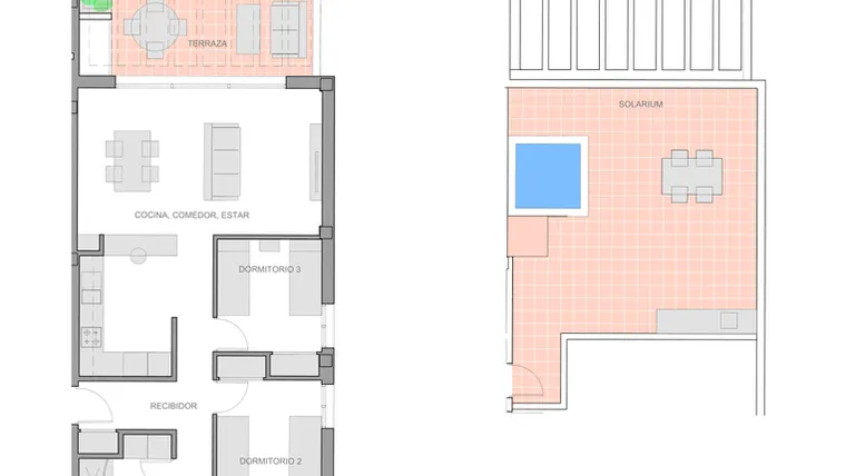 Rzut - Mieszkanie na sprzedaż 3 pokoje o powierzchni 93 m² - numer 6-4-1 w Apartamenty w Guardamar del Segura - 28271051