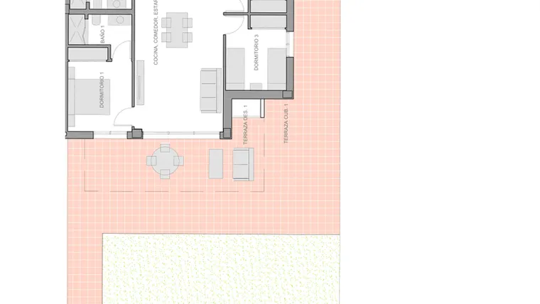 Rzut - Mieszkanie na sprzedaż 3 pokoje o powierzchni 101 m² - numer 6-0-3 w Apartamenty w Guardamar del Segura - 28271051