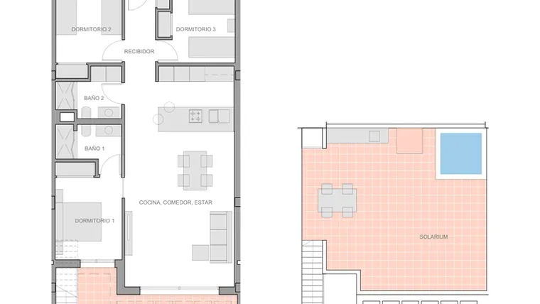 Rzut - Mieszkanie na sprzedaż 3 pokoje o powierzchni 91 m² - numer 2-4-2 w Apartamenty w Guardamar del Segura - 28271051