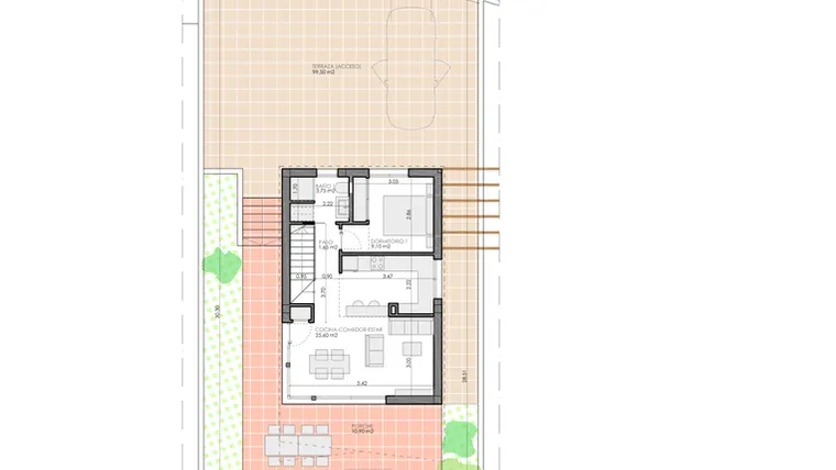 Rzut - Dom na sprzedaż 3 pokoje o powierzchni 127 m² - numer 5 w Domy w Pilar de la Horadada - 42298998